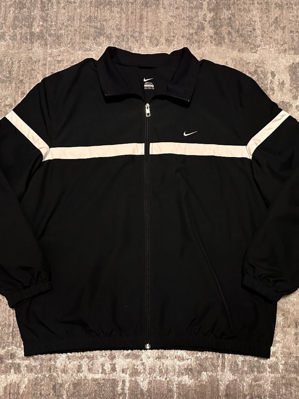 Nike Men’s Black/White Colorblock Full-Zip Track Jacket Size XXL 2XL Polyester